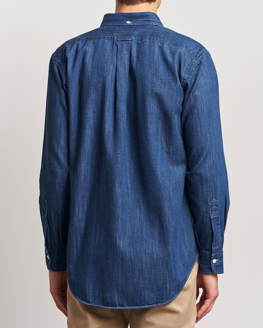 Herren | Hemden | Kamakura Shirts | Vintage Ivy Denim Button Down Shirt Dark Blue