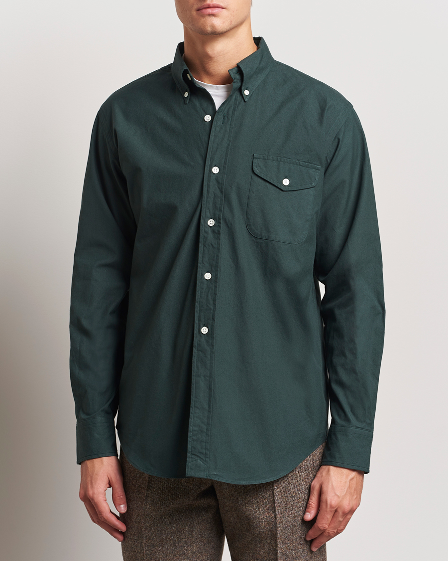 Herren | Hemden | Kamakura Shirts | Vintage Ivy Flap Pocket Shirt Dark Green