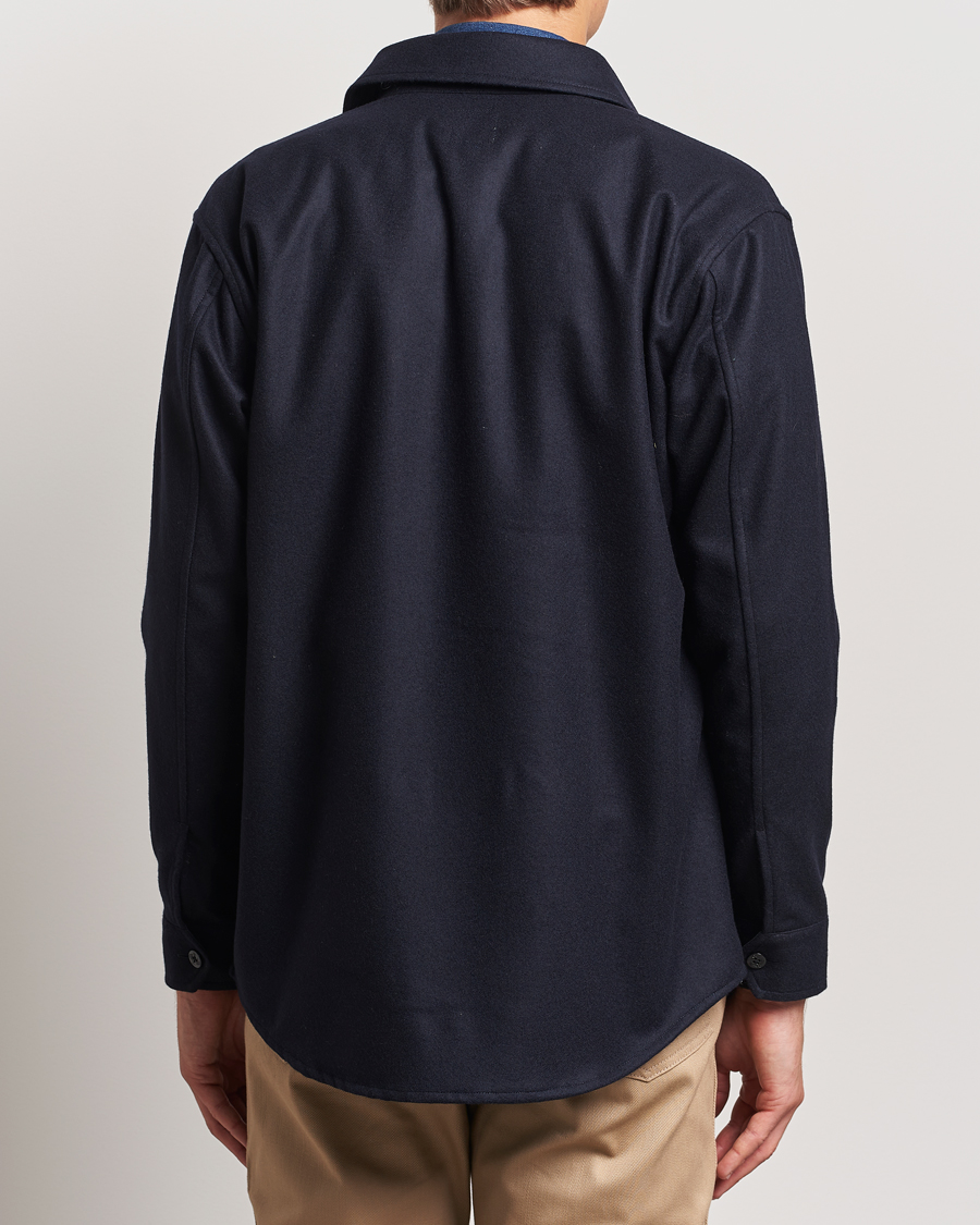 Herren | Hemden | Kamakura Shirts | Vintage Ivy Wool Flannel CPO Shirt Navy