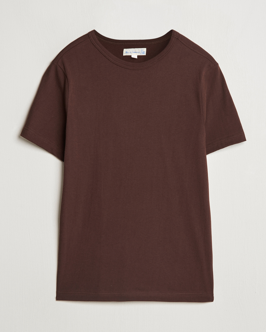 Herren | T-Shirts | Merz b. Schwanen | 1950s Classic Loopwheeled T-Shirt Coffee