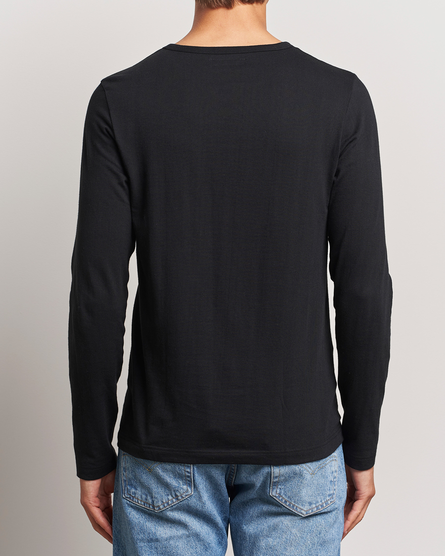 Herren | T-Shirts | Merz b. Schwanen | 1950s Classic Loopwheeled Longsleeve T-Shirt Black