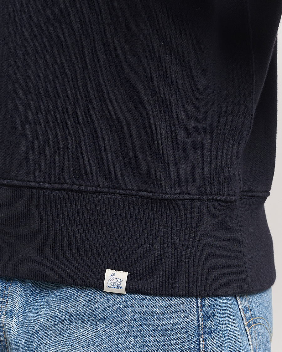 Herren | Pullover | Merz b. Schwanen | Vintage Fleece Half Zip Sweatshirt Dark Navy