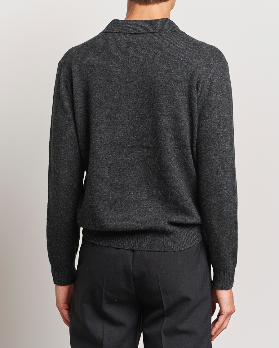 Herren | Pullover | BEAMS PLUS | Long Sleeve Knitted Polo Charcoal