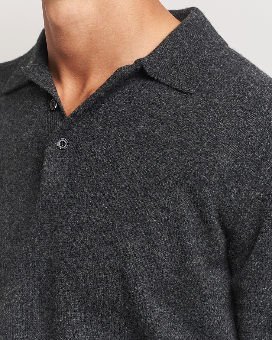 Herren | Pullover | BEAMS PLUS | Long Sleeve Knitted Polo Charcoal