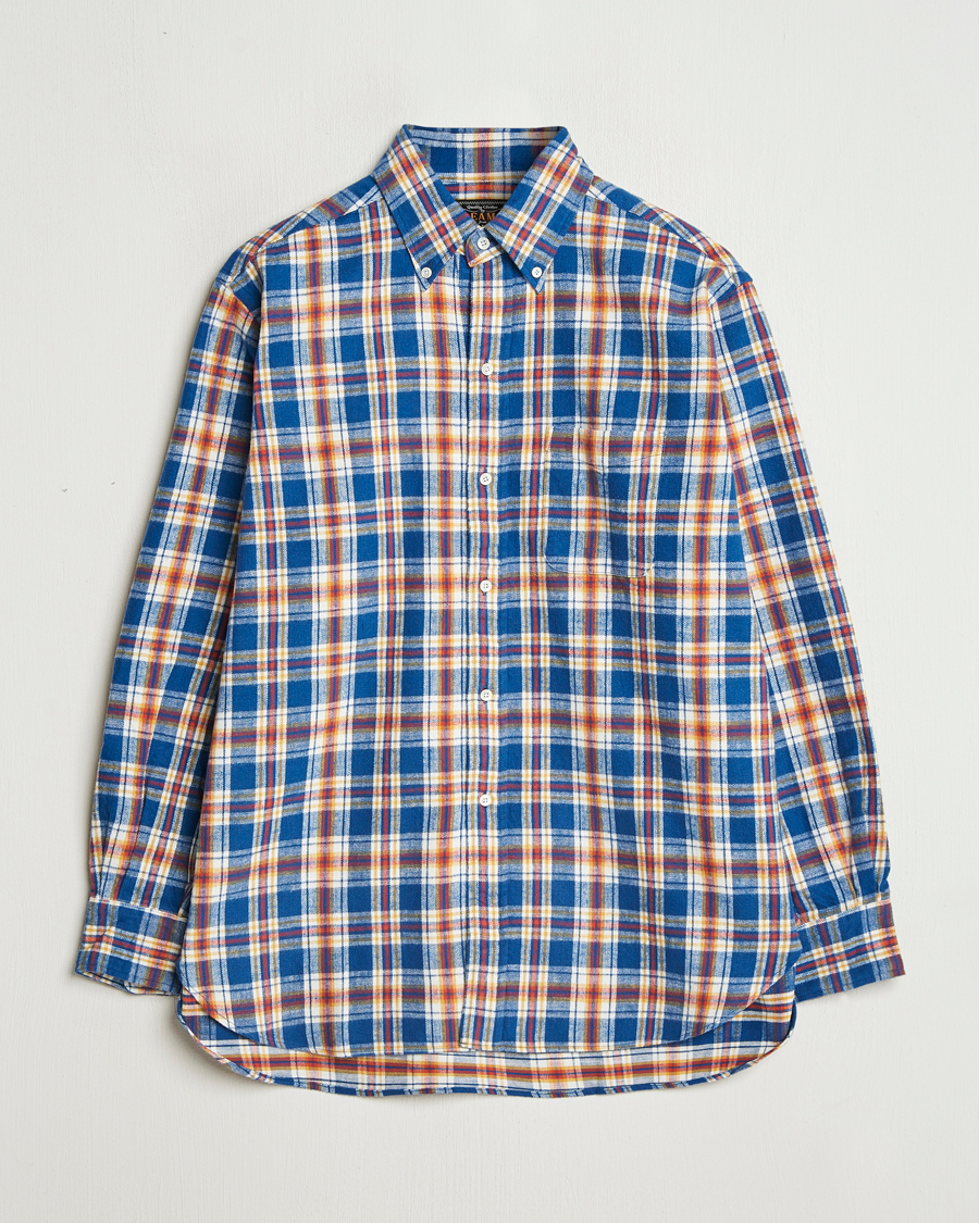 Herren | Hemden | BEAMS PLUS | Brushed Flannel Button Down Shirt Blue