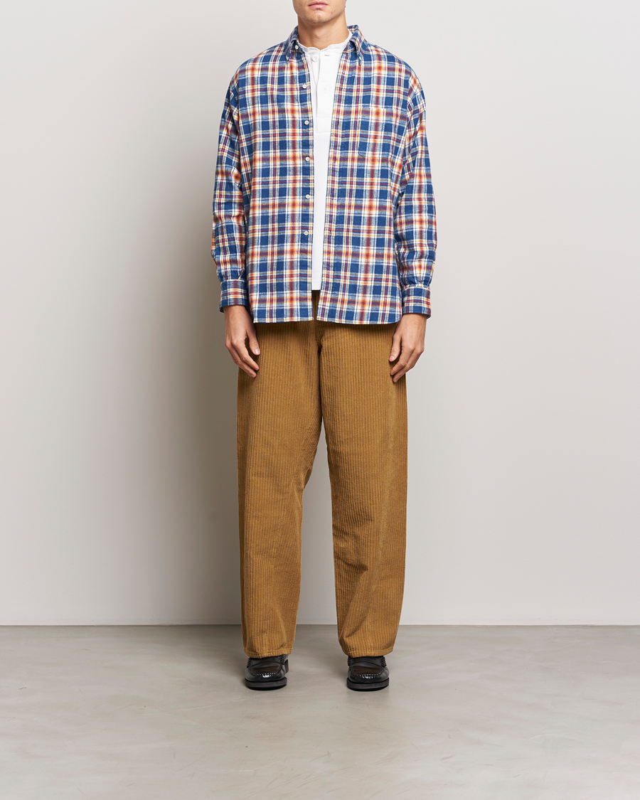 Herren | Hemden | BEAMS PLUS | Brushed Flannel Button Down Shirt Blue