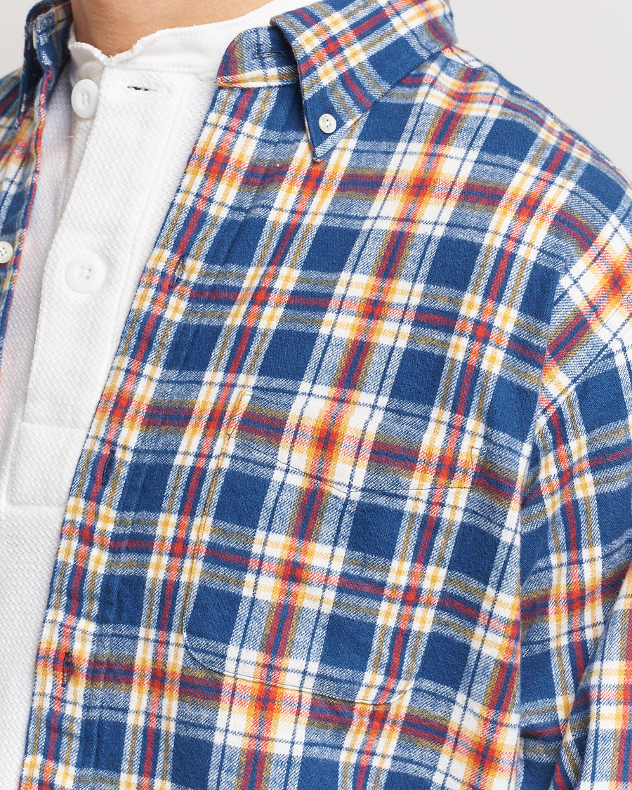 Herren | Hemden | BEAMS PLUS | Brushed Flannel Button Down Shirt Blue