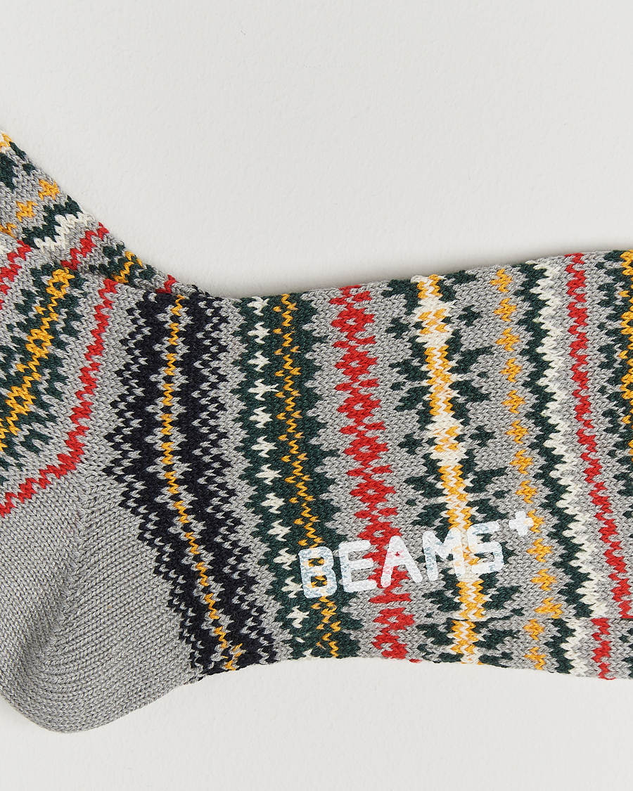 Herren | Unterwäsche | BEAMS PLUS | Fair Isle Socks Grey