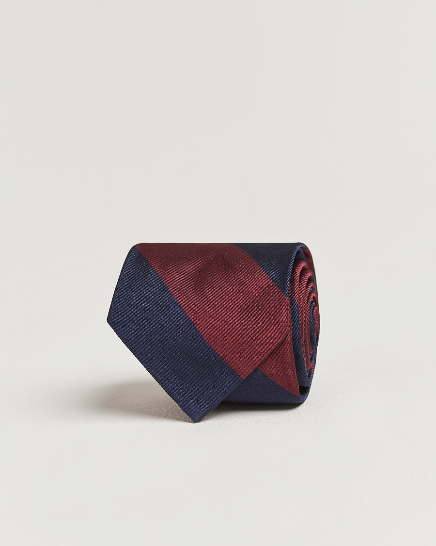 BEAMS PLUS Regimental Stripe Ivy Tie Navy/Burgundy bei Care