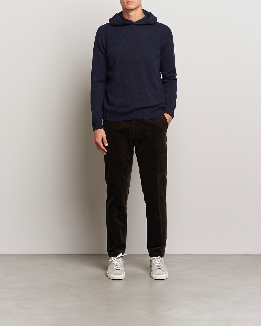 Herren | Pullover | Gran Sasso | Wool Hoodie Navy