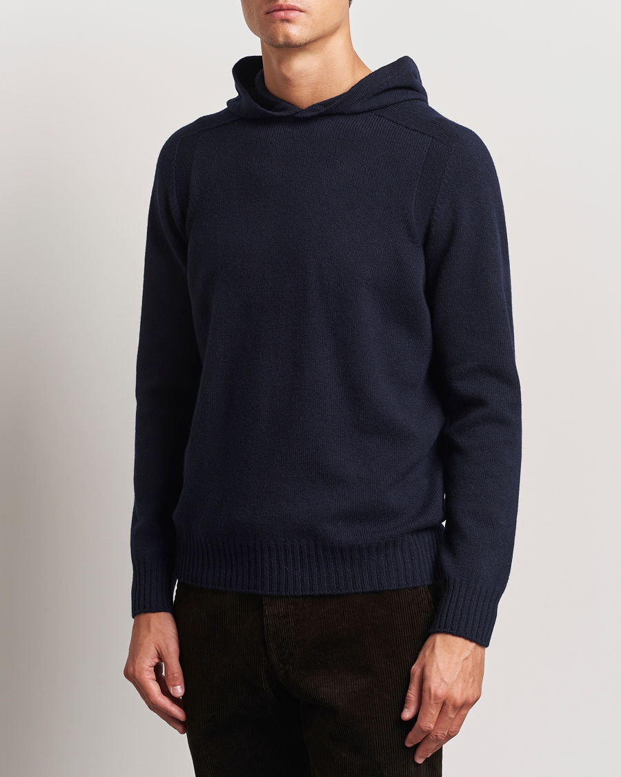 Herren | Pullover | Gran Sasso | Wool Hoodie Navy