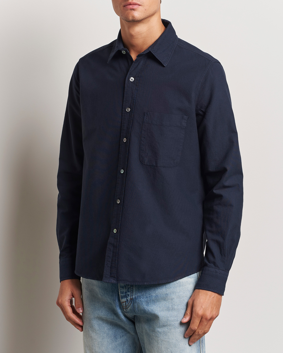 Herren | Hemden | A Day's March | Mason Dyed Oxford Shirt Navy