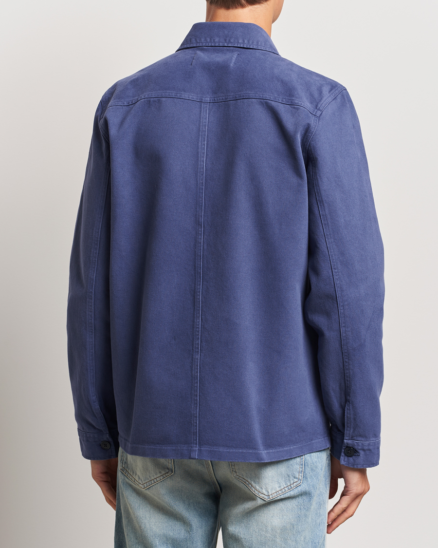 Herren | Hemden | A Day's March | Patch Pocket Sturdy Twill Overshirt Brewers Blue