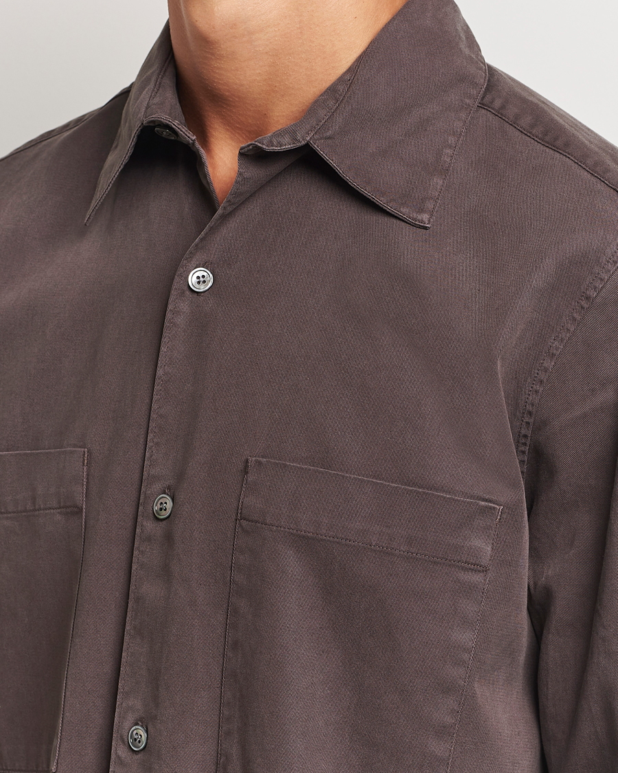 Herren | Hemden | A Day's March | Farleigh Lyocell Shirt Chocolate