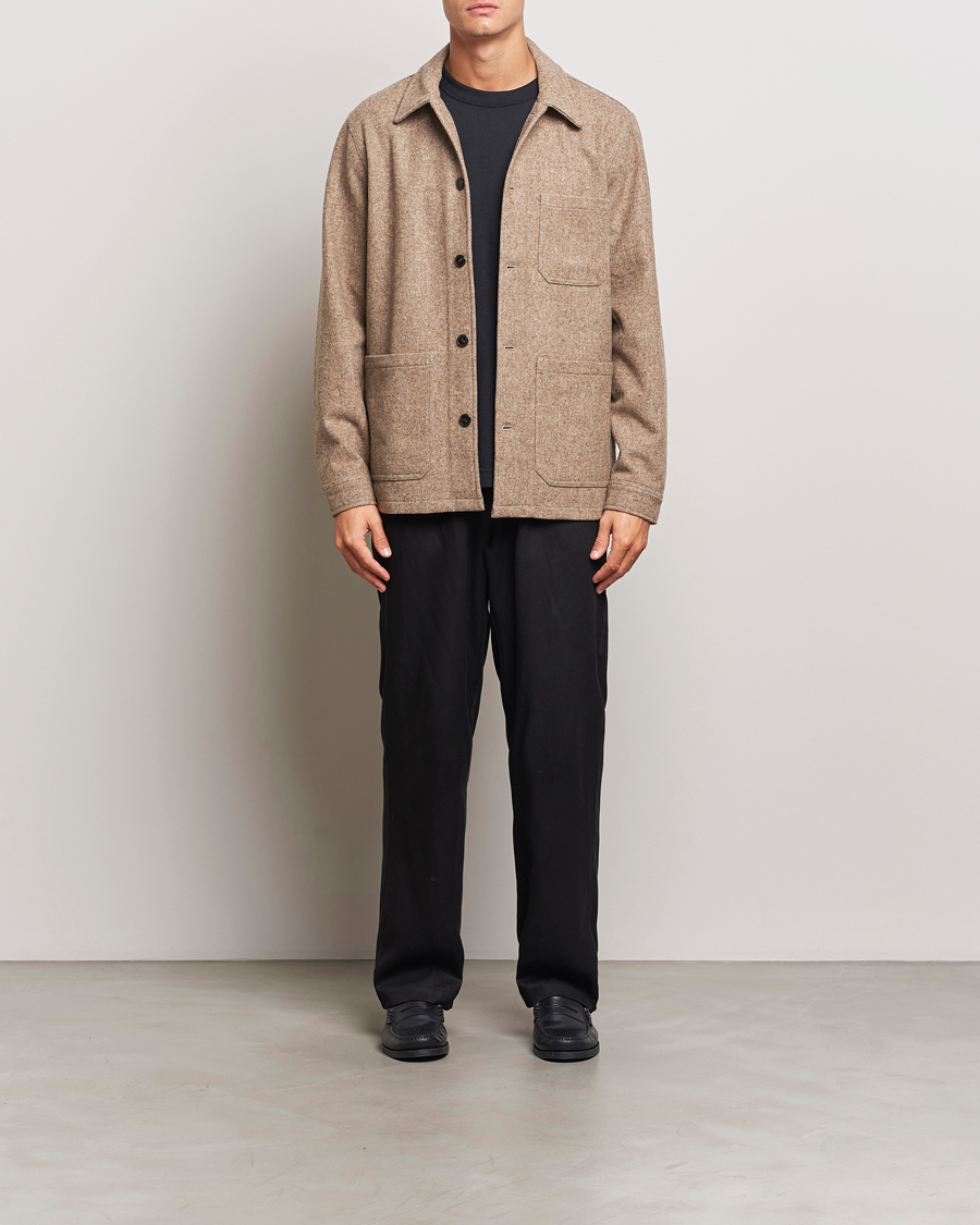 Herren | Hemden | A Day's March | Original Wool Overshirt Light Taupe Melange