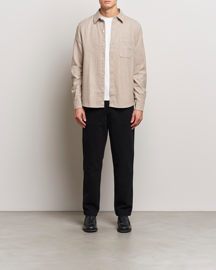 Herren | Hemden | A Day's March | Newark Flannel Shirt Sand Melange