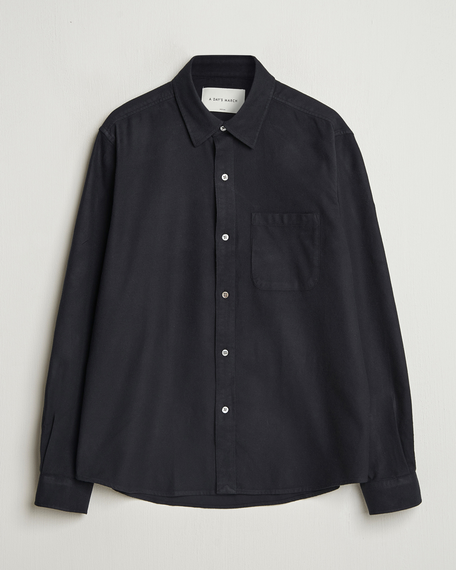 Herren | Hemden | A Day's March | Newark Flannel Shirt Black