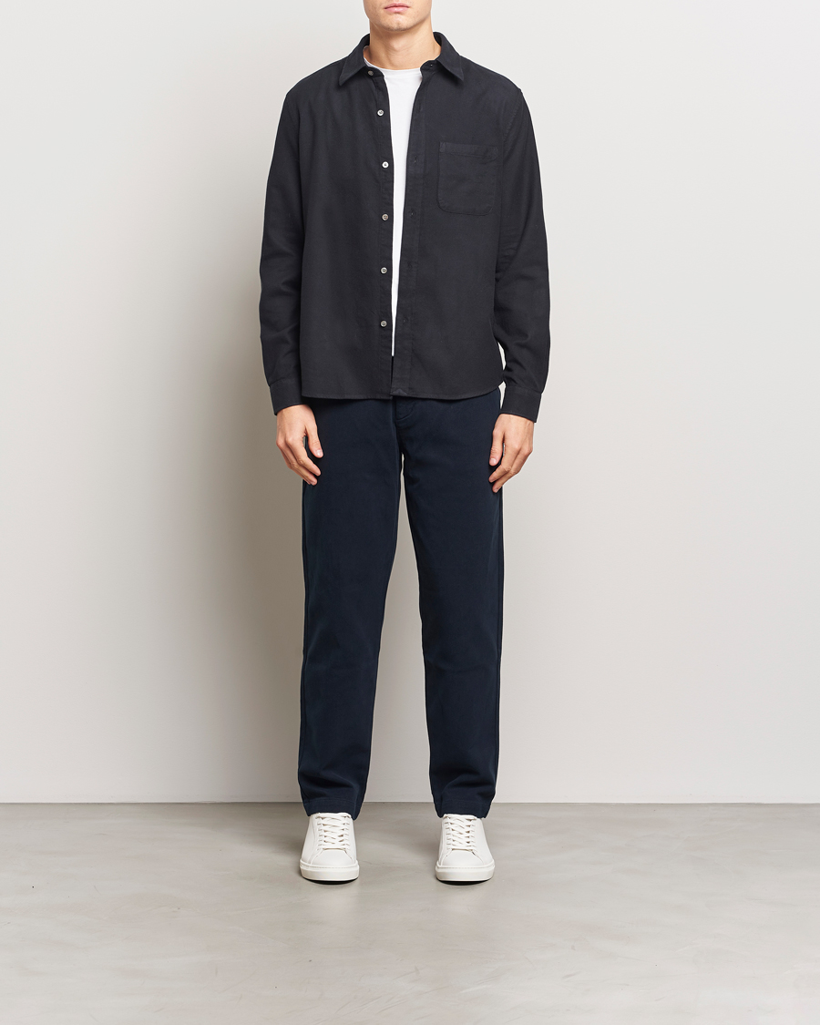 Herren | Hemden | A Day's March | Newark Flannel Shirt Black