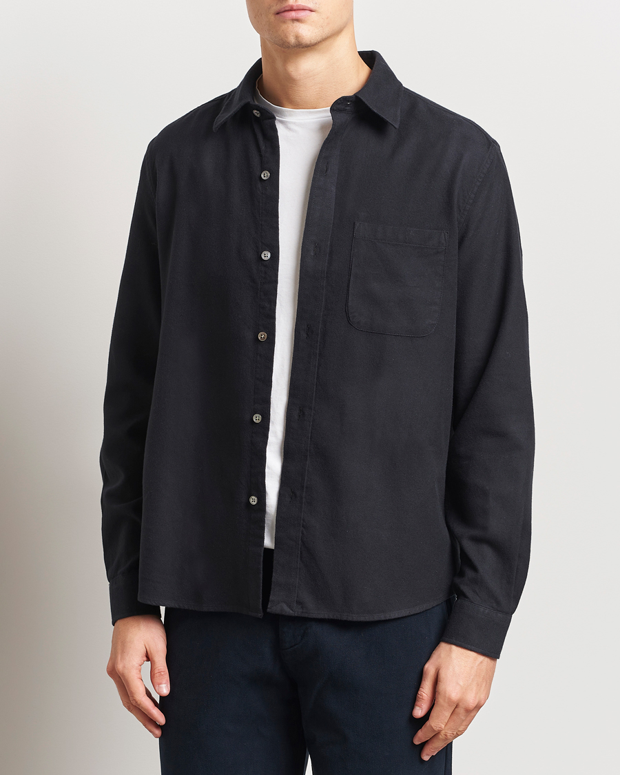 Herren | Hemden | A Day's March | Newark Flannel Shirt Black