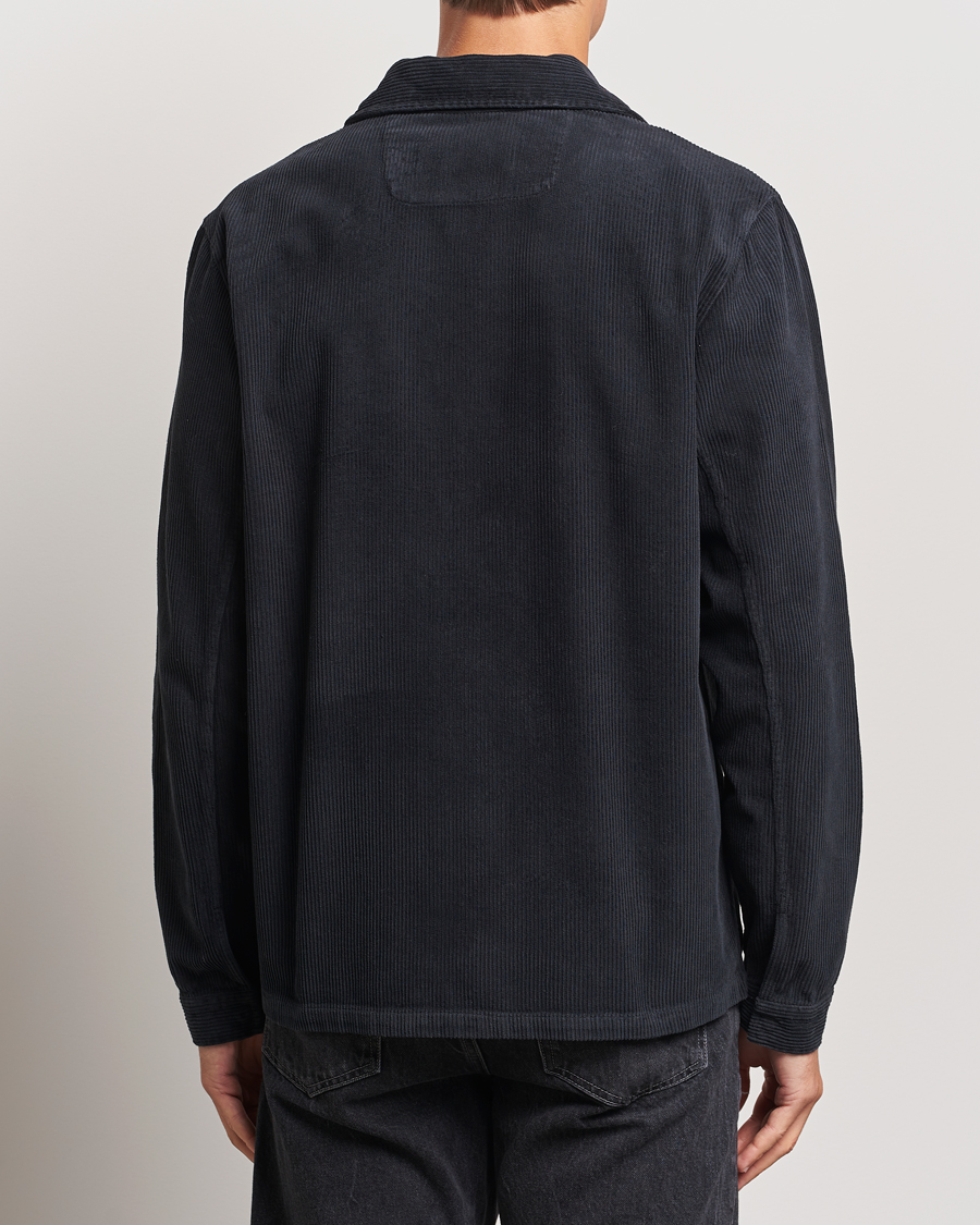 Herren | Hemden | A Day's March | Fraser Zip Corduroy Overshirt Black