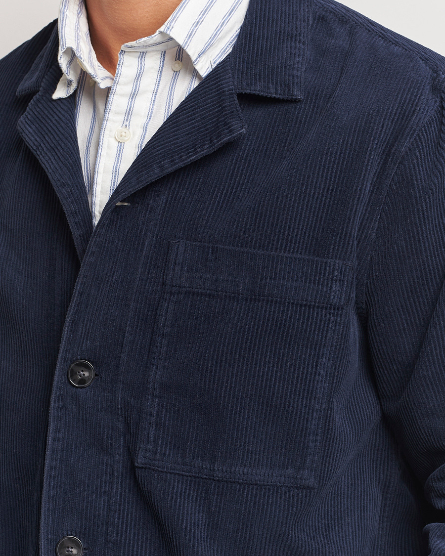 Herren | Hemden | A Day's March | Banagher Corduroy Overshirt Navy