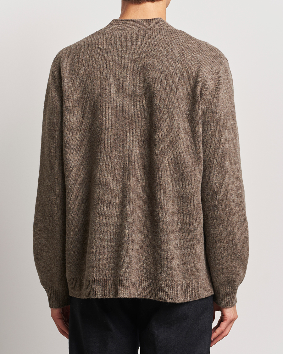 Herren | Pullover | A Day's March | Jarrow Lambswool Cardigan Dark Taupe