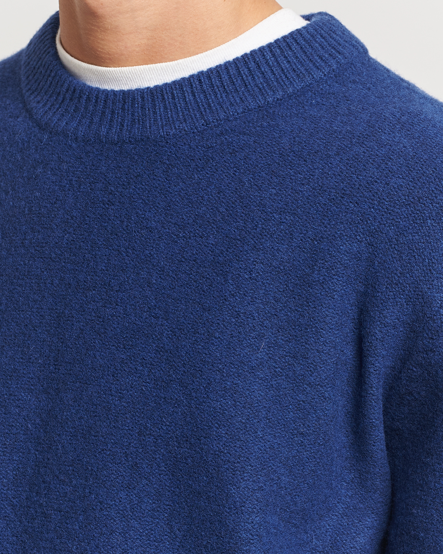 Herren | Pullover | A Day's March | Tietar Boiled Merino Sweater Blue