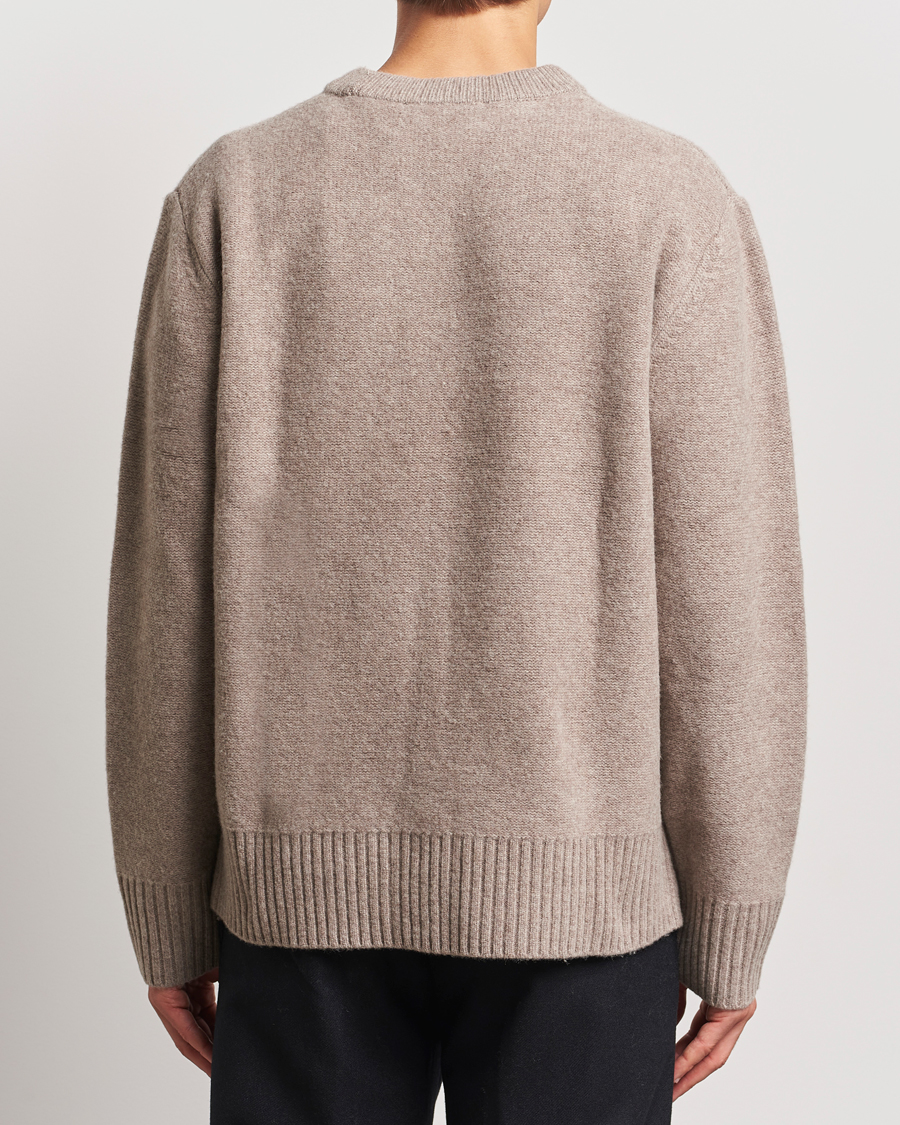 Herren | Pullover | A Day's March | Tietar Boiled Merino Sweater Taupe Melange