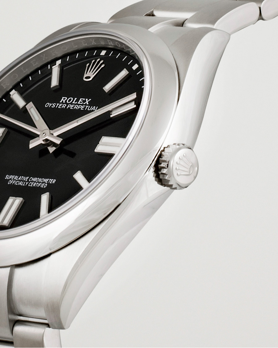 Herren | Rolex Pre-Owned Oyster Perpetual 124300 Black Silver | Rolex Pre-Owned | Oyster Perpetual 124300 Black Silver