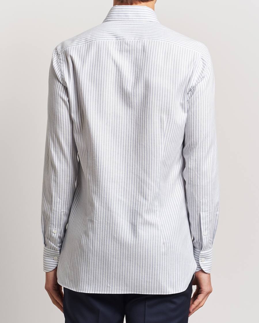 Herren | Hemden | 100Hands | Microstripe Cashmere Shirt Light Blue