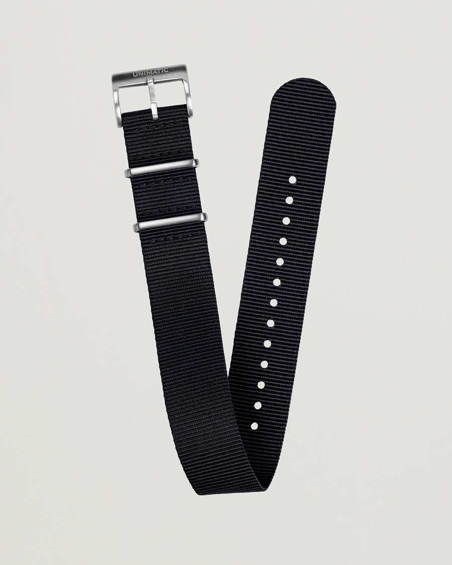 Herren | Uhrenarmband | UNIMATIC | Nylon Nato Steel 22mm Strap Black