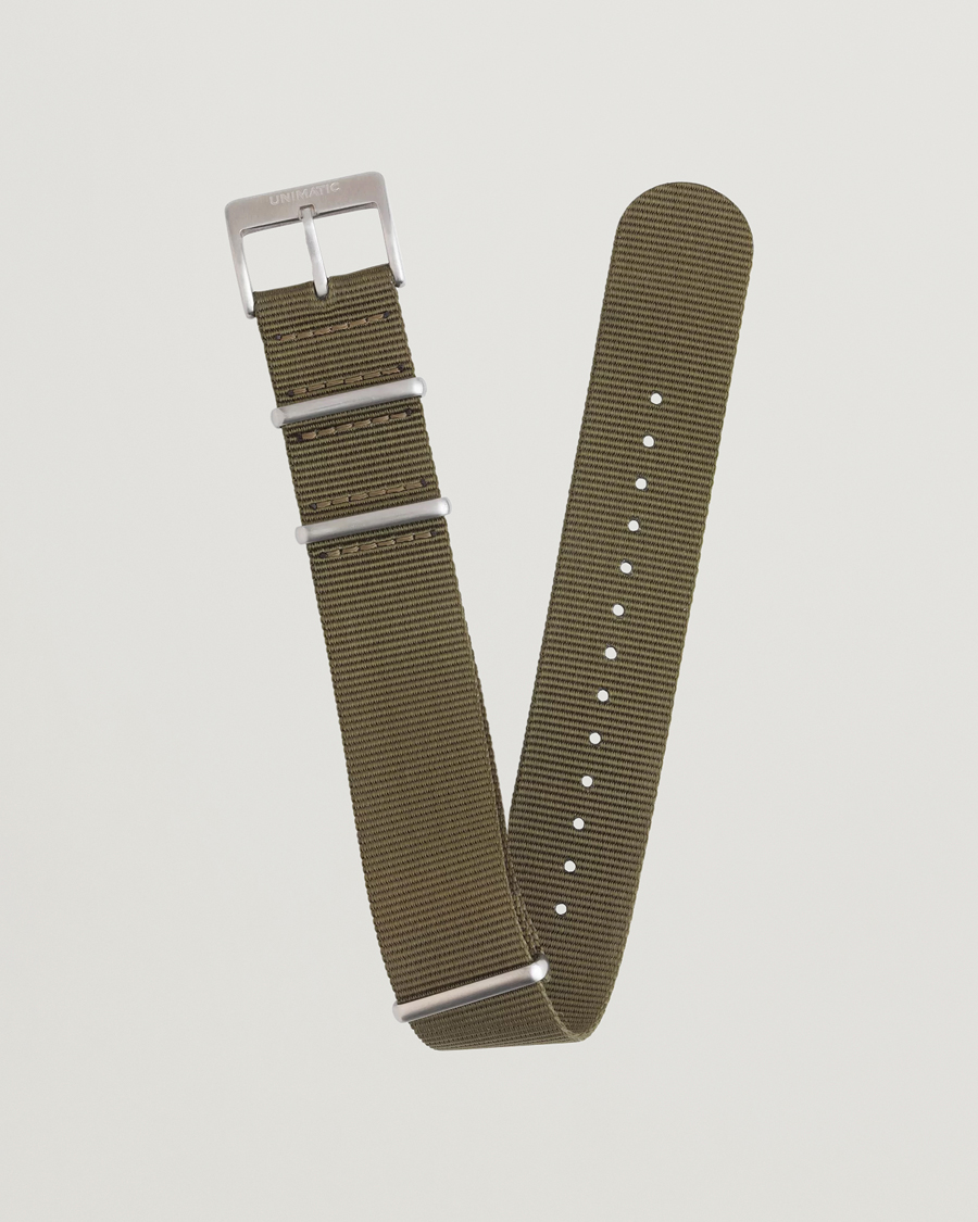 Herren | UNIMATIC Nylon Nato Steel 22mm Strap Olive | UNIMATIC | Nylon Nato Steel 22mm Strap Olive