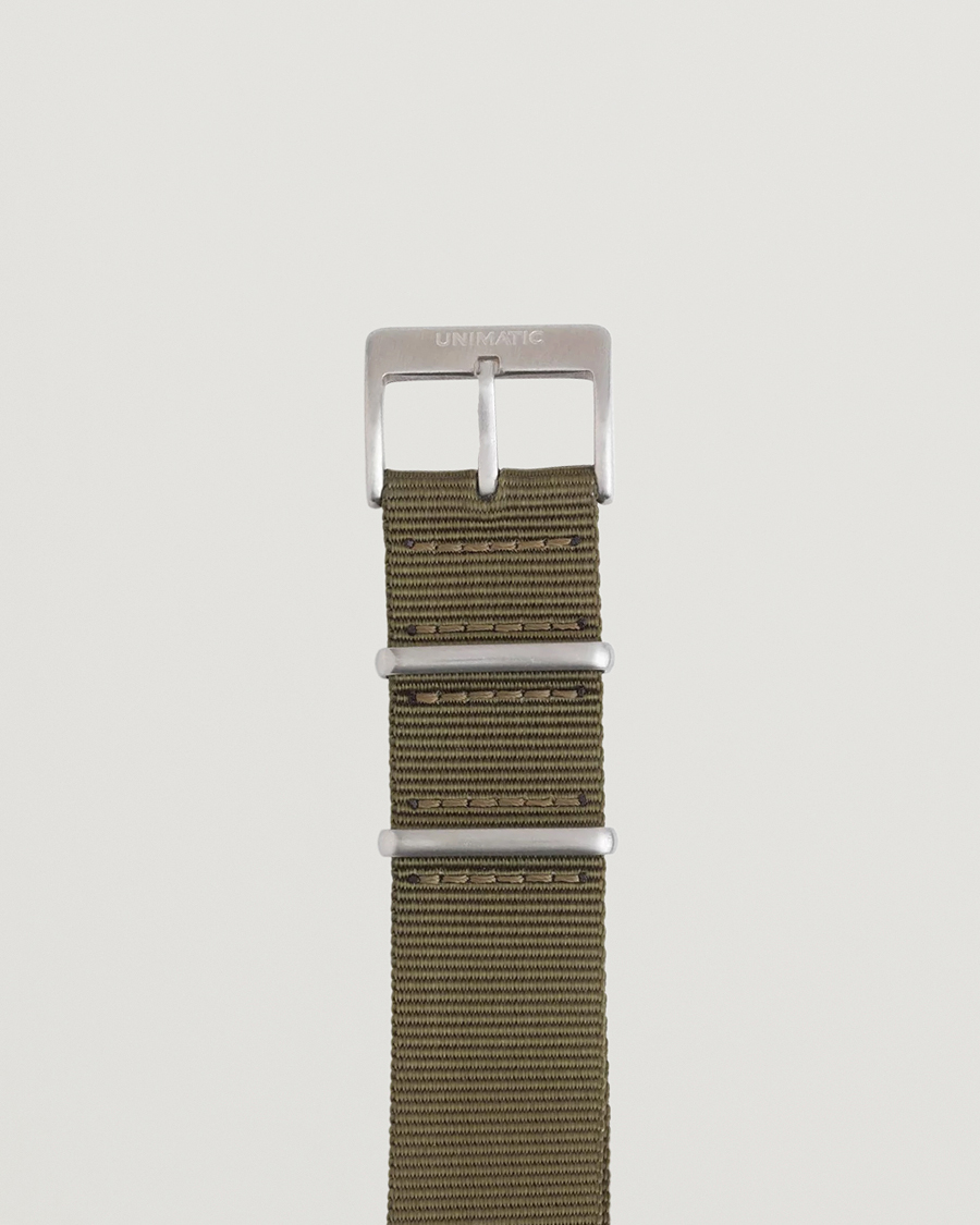 Herren | Uhrenarmband | UNIMATIC | Nylon Nato Steel 22mm Strap Olive