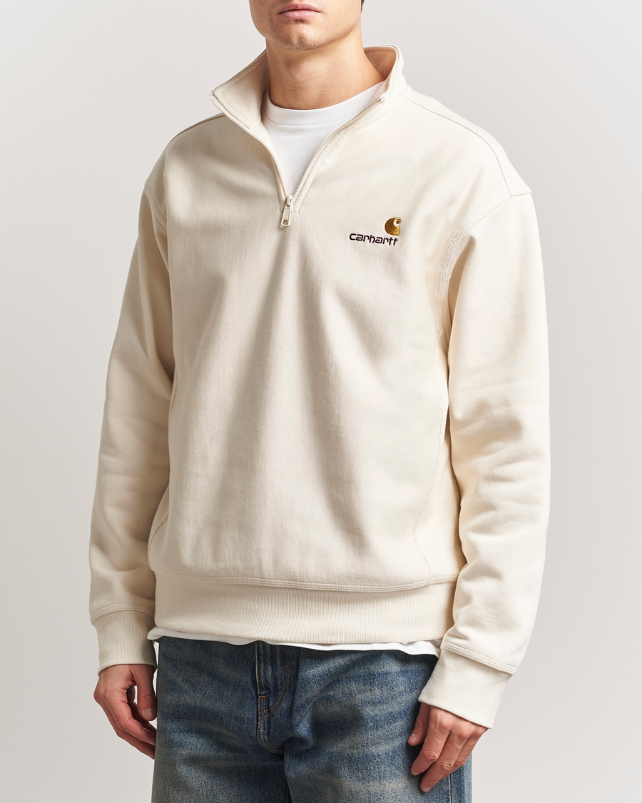 Herren | Pullover | Carhartt WIP | American Script Half Zip Sweatshirt Natural