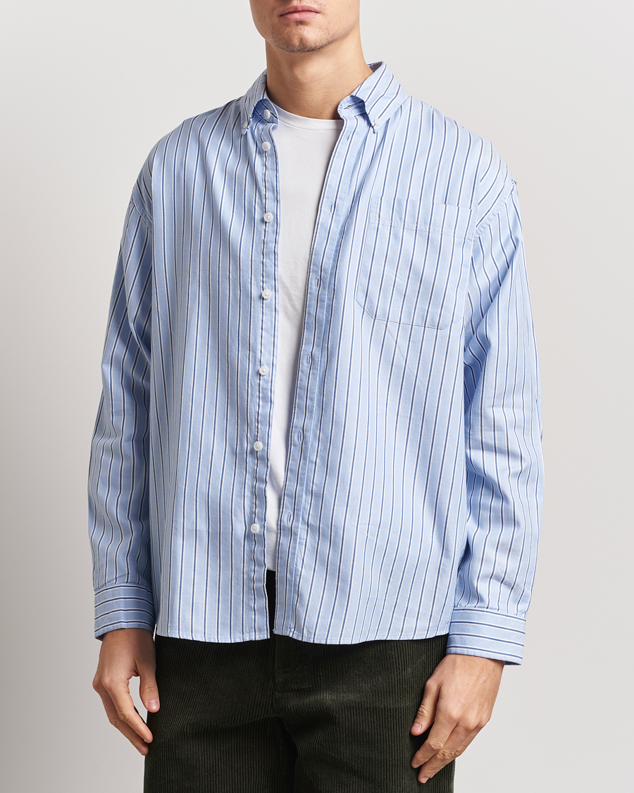 Herren | Hemden | LES DEUX | Kolton Herringbone Poplin Shirt Bel Air Blue