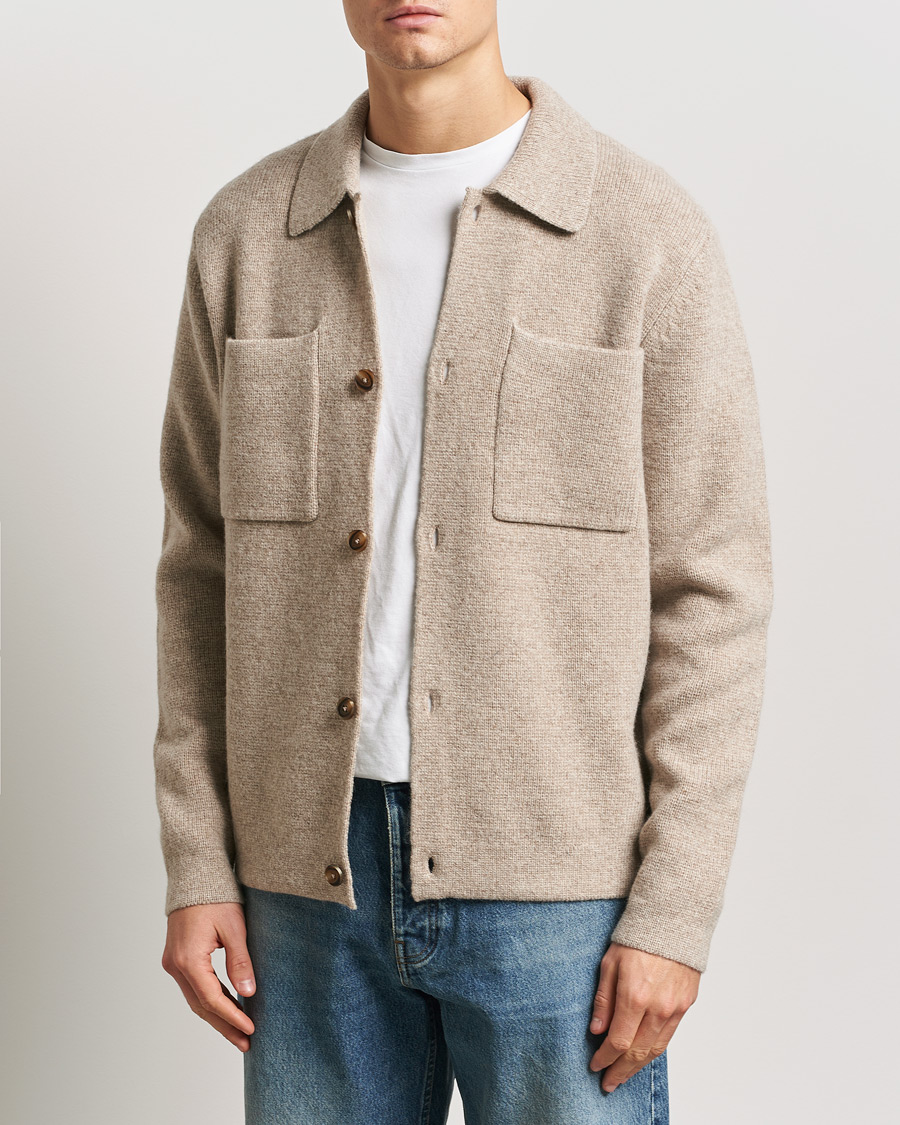 Herren | Hemden | LES DEUX | Fischer Milano Knitted Overshirt Sand Melange