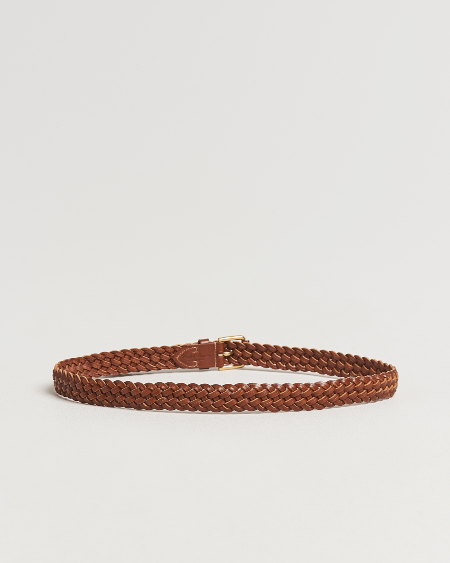 Herren | Ralph Lauren Purple Label Braided Belt Brown Calf | Ralph Lauren Purple Label | Braided Belt Brown Calf