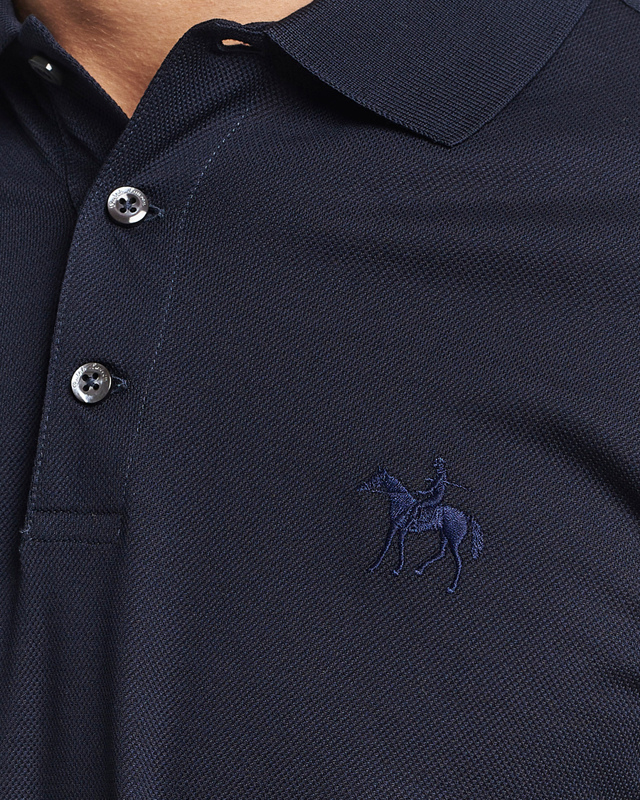 Herren | Poloshirts | Ralph Lauren Purple Label | Mercerized Cotton Long Sleeve Polo Chairman Navy