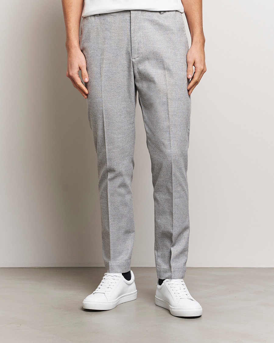 Herren | Hosen | NN07 | Billie Brushed Drawstring Trousers Light Grey Melange