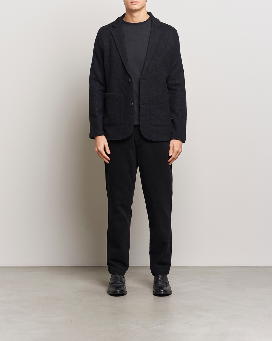 Herren | Sakkos | NN07 | Boiled Wool Knitted Blazer Black