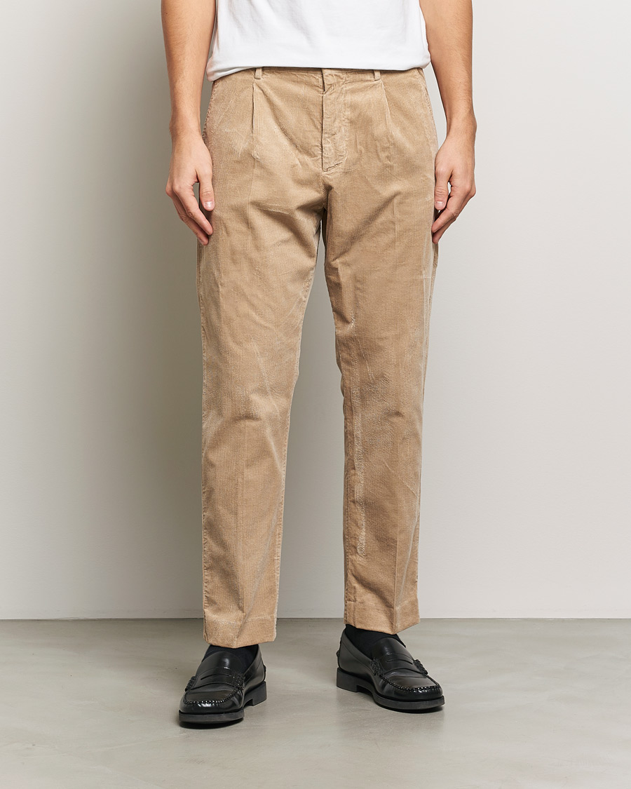 Herren | Hosen | NN07 | Bill Pleated Corduroy Pants White Peppar