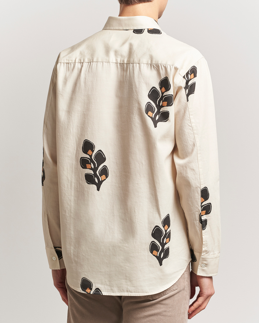 Herren | Hemden | NN07 | Freddy Printed Cotton/Lyocell Shirt Ivory
