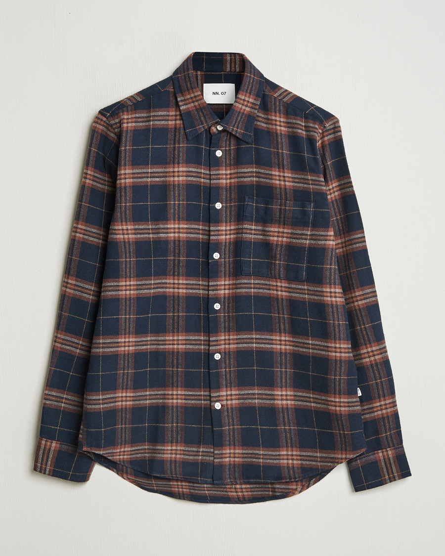 Herren | Hemden | NN07 | Arne Brushed Cotton Checked Shirt Navy/Red