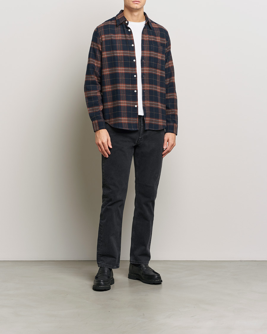 Herren | Hemden | NN07 | Arne Brushed Cotton Checked Shirt Navy/Red