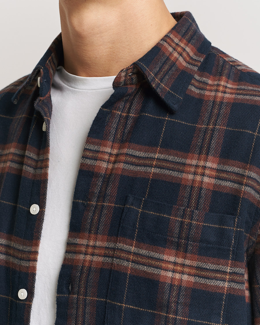 Herren | Hemden | NN07 | Arne Brushed Cotton Checked Shirt Navy/Red