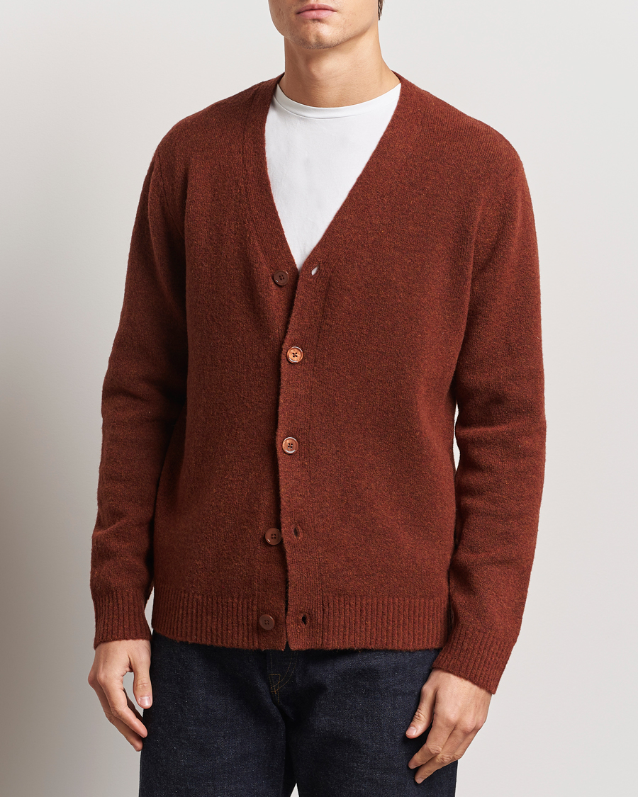 Herren | Pullover | NN07 | John Wool Knitted Cardigan Rust Red