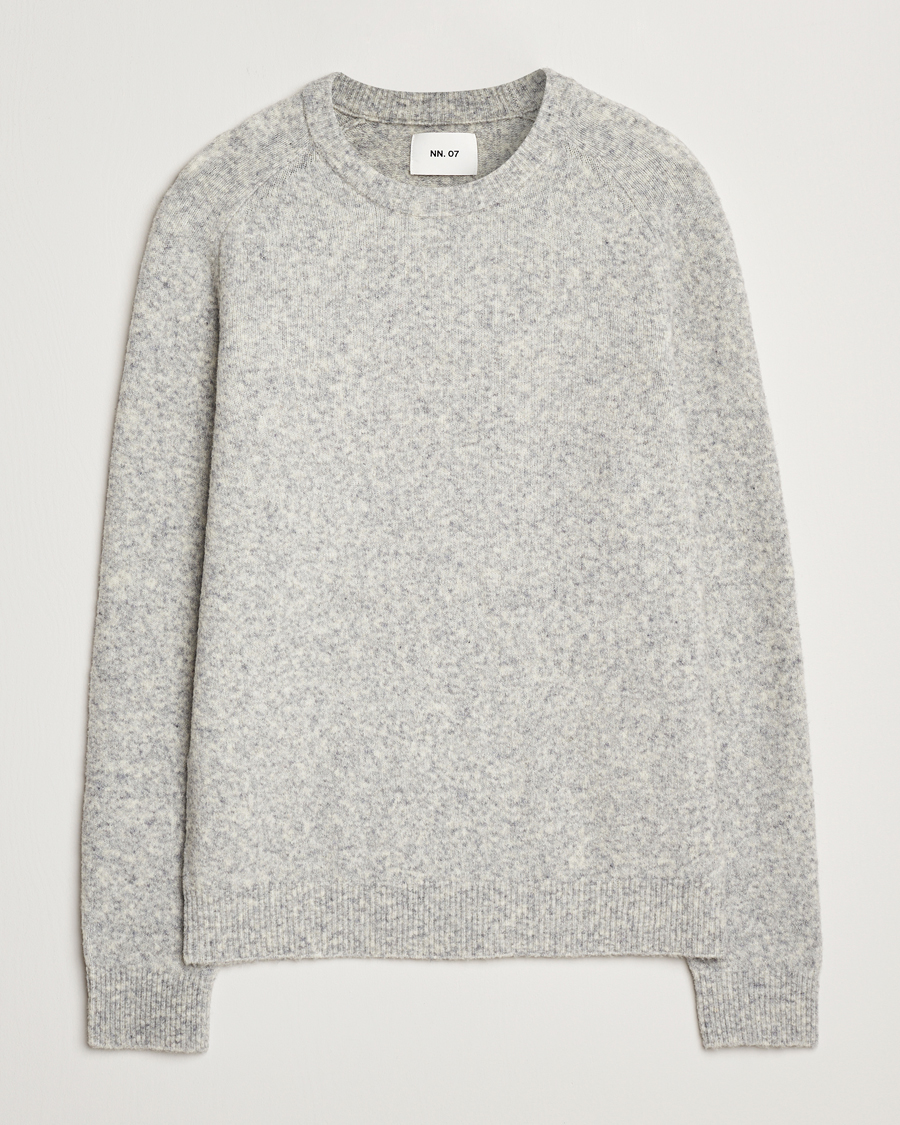 Herren | Pullover | NN07 | John Wool Knitted Sweater Medium Grey Melange