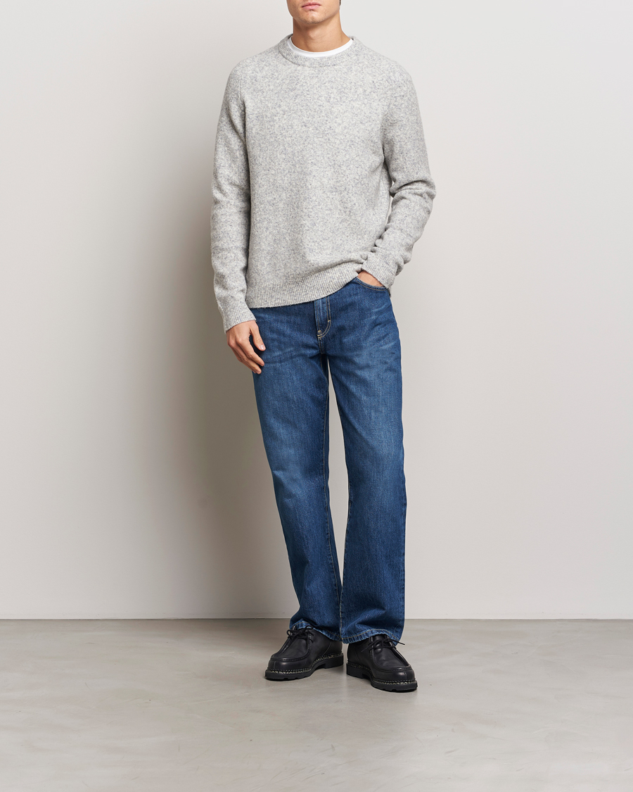 Herren | Pullover | NN07 | John Wool Knitted Sweater Medium Grey Melange