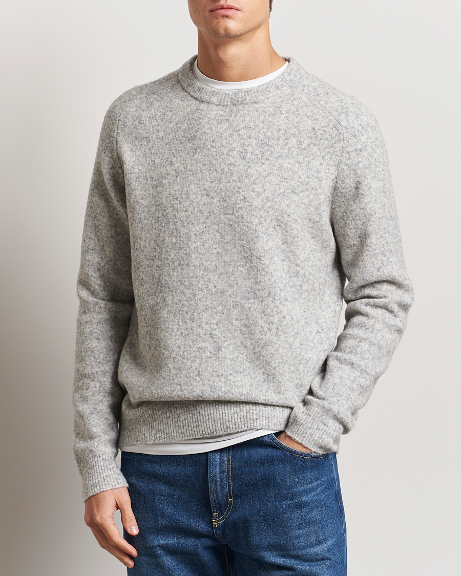 Herren | Pullover | NN07 | John Wool Knitted Sweater Medium Grey Melange
