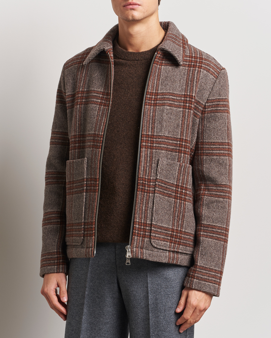 Herren | Jacken | NN07 | Gael Wool Checked Jacket Grey/Red